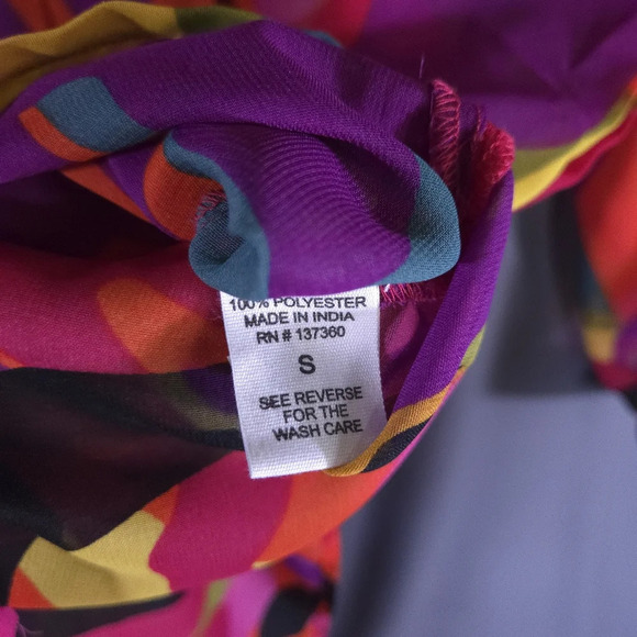 Live 4 Truth Button Down Maxi Shirt Duster Artsy Sheer Roll Tab‎ Sleeve Size S - Picture 6 of 8